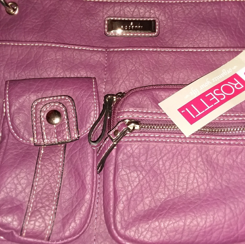 Rossetti purple approx. 9 x 10 inch purse new w t